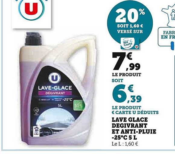 lave glace dégivrant et anti-pluie -25°c 5 l u