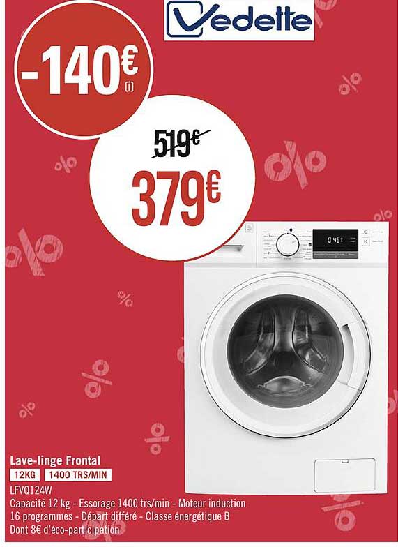 lave-linge frontal vedette