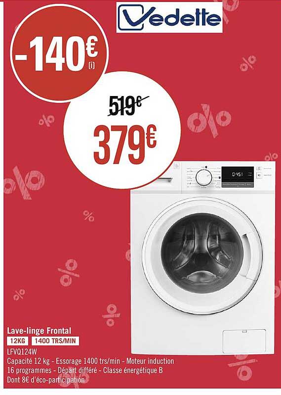 lave-linge frontal vedette