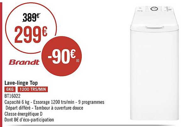 lave-linge top brandt