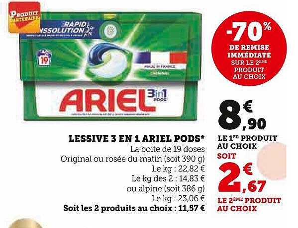 Lessive 3 En 1 Ariel Pods
