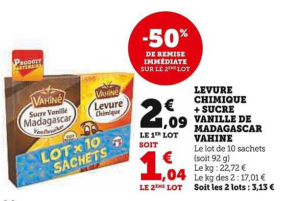 levure chimique + sucre vanillé de madagascar vahiné