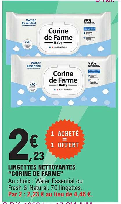 lingettes nettoyantes "corine de farme"