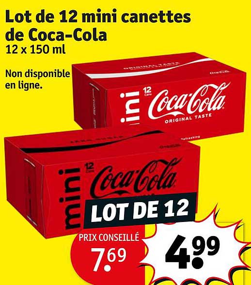 lot de 12 mini canettes de coca-cola 12 x 150 ml