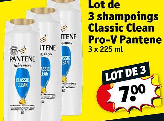 Lot De 3 Shampoings Classic Clean Pro-v Pantene