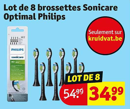 lot de 8 brossettes sonicare optimal philips