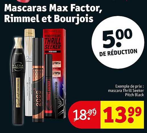mascaras max factor, rimmel et bourjois