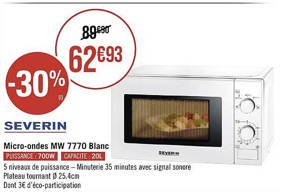 micro-ondes mw 7770 blanc severin