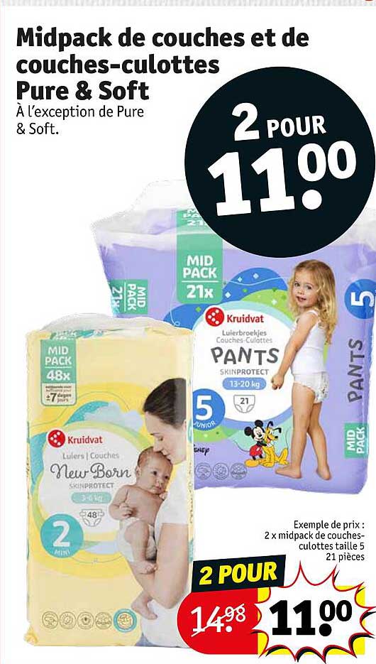 Midpack De Couches Et De Couches-culottes Pure & Soft