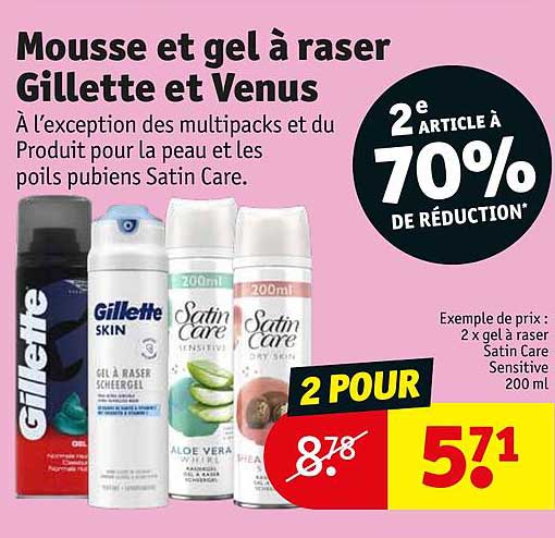mousse et gel à raser gillette et venus