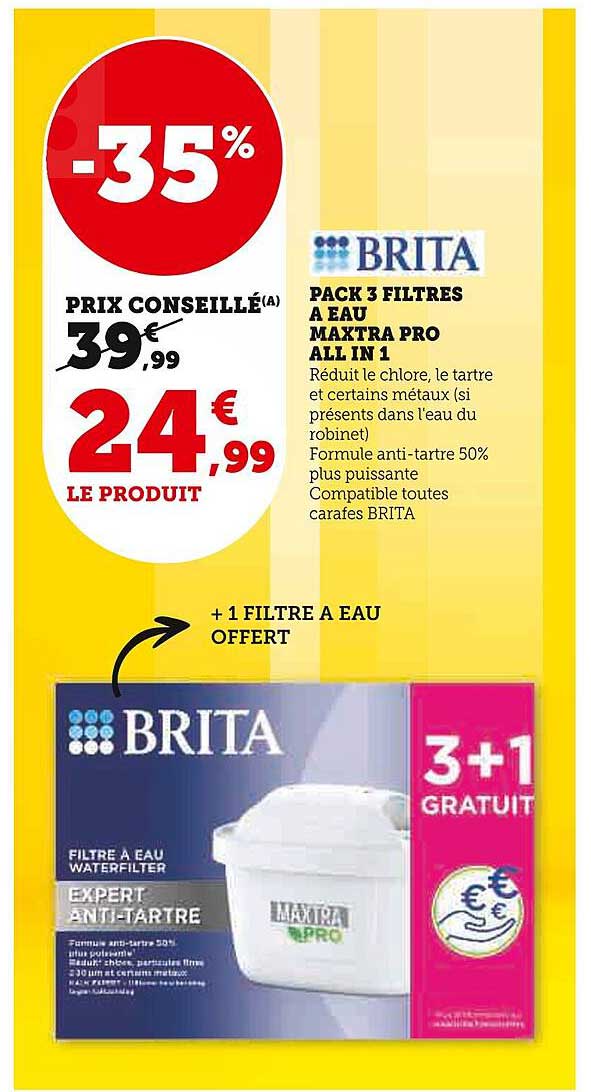 pack 3 filtres à eau maxtra pro all in 1 brita