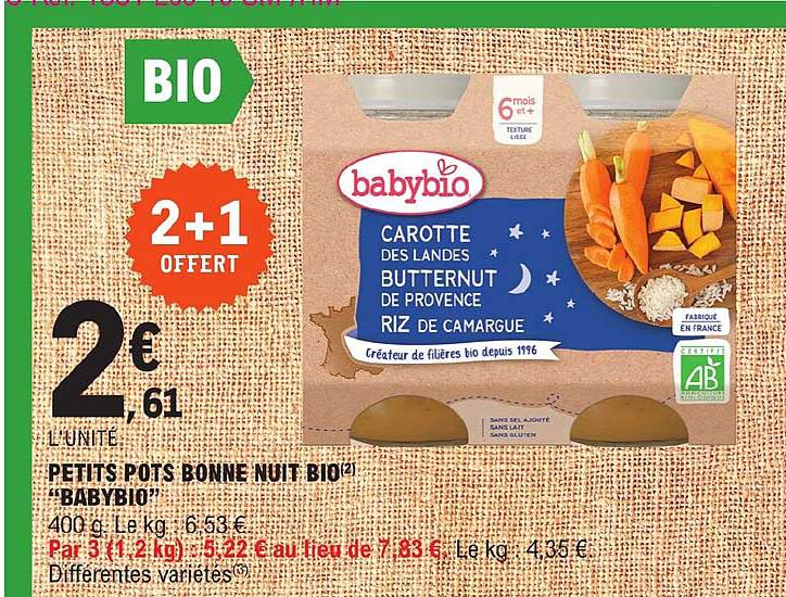 petits pots bonne nuit bio "babybio"