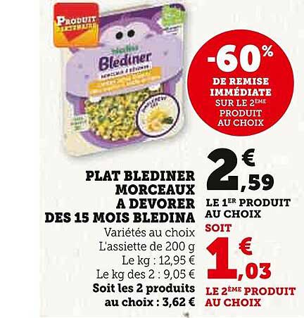 plat blédiner morceaux à dévorer dès 15 mois blédina