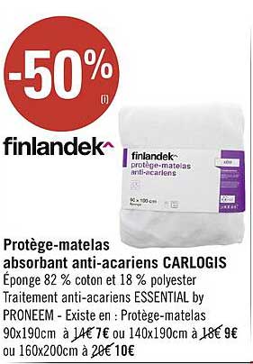 protège-matelas absorbant anti-acariens carlogis finlandek^