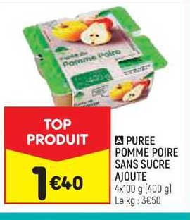 purée pomme poire sans sucre ajouté