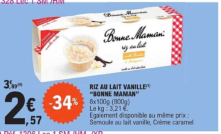 riz au lait vanille "bonne maman"
