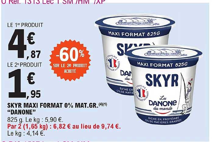skyr maxi format 0% mat. gr. "danone"