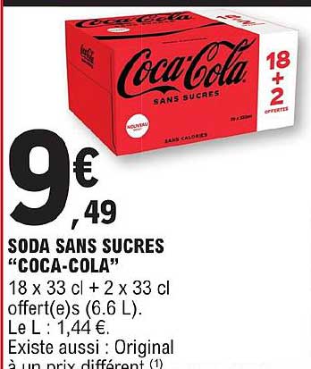 soda sans sucres "coca-cola"