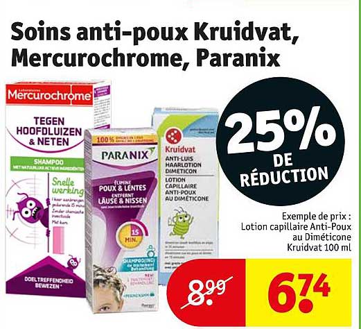 Soins Anti-poux Kruidvat Mercurochrome, Paranix