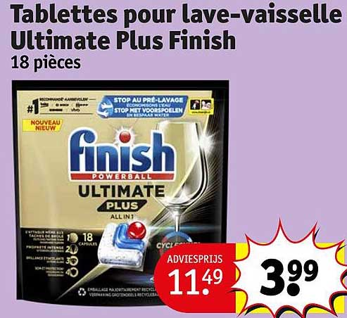 tablettes pour lave-vaisselle ultimate plus finish