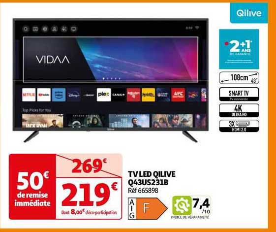 Tv Led Qilive Q43us231b 108 Cm 43"