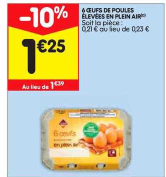 6 oeufs de poules élevées en plein air