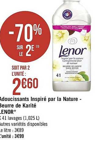 adoucissants inspiré par la nature - beurre de karité lenor