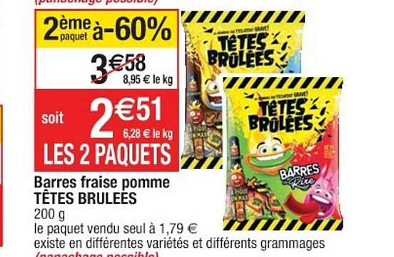barres fraise pomme têtes brulées
