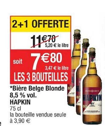 bière belge blonde 8,5% vol. hapkin