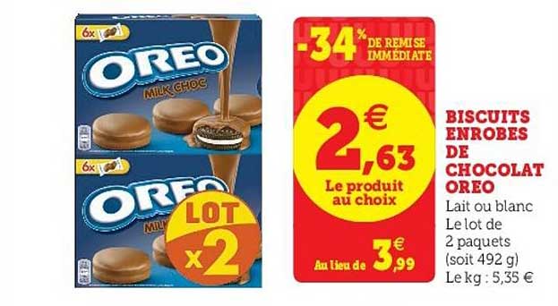 biscuits enrobés de chocolat oréo
