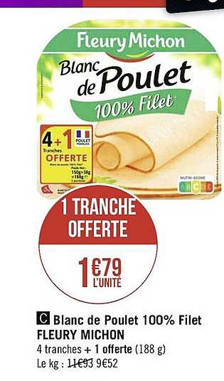 blanc de poulet 100% filet fleury michon