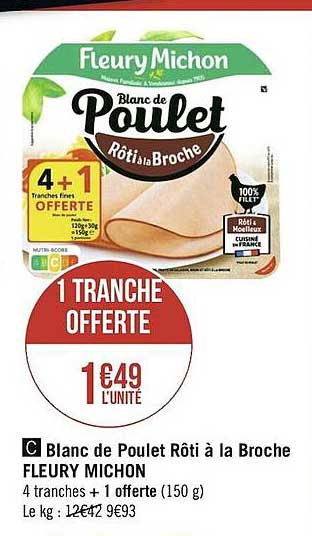 blanc de poulet rôti à la broche fleury michon