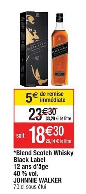 blend scotch whisky black label 12 ans d'âge 40% vol. johnnie walker