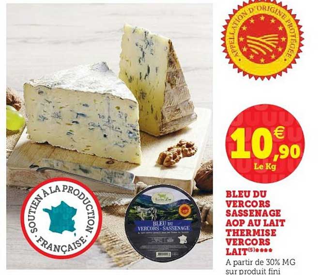 bleu du vercors sassenage aop au lait thermise vercors lait