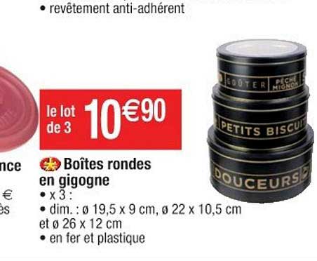boîtes rondes en gigogne
