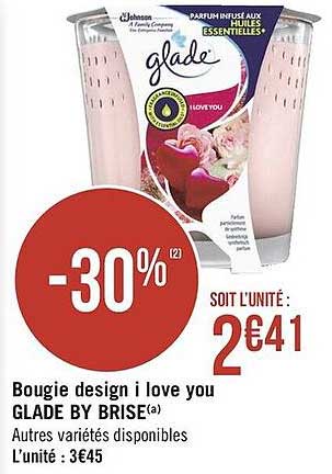 bougie design i love you glade by brise