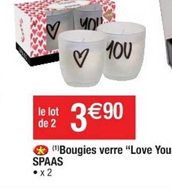 bougies verre "love you spaas"