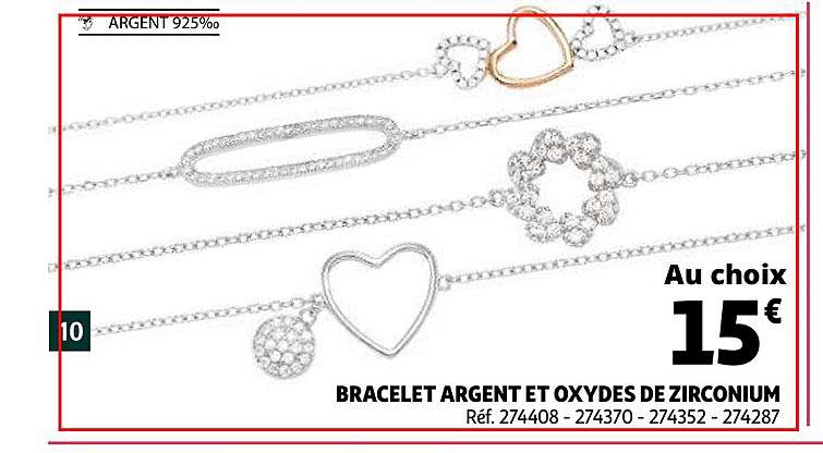 bracelet argent et oxydes de zirconium