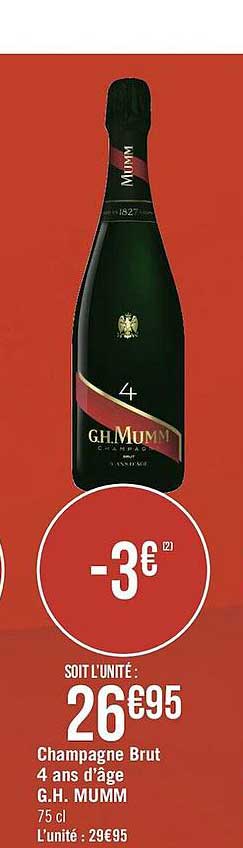 champagne brut 4 ans d'âge g.h. mumm