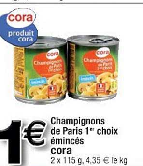 champignons de paris 1er choix émincés