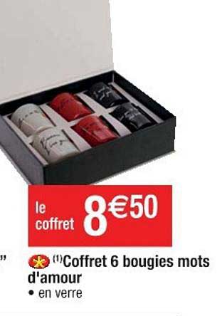 coffret 6 bougies mots d'amour