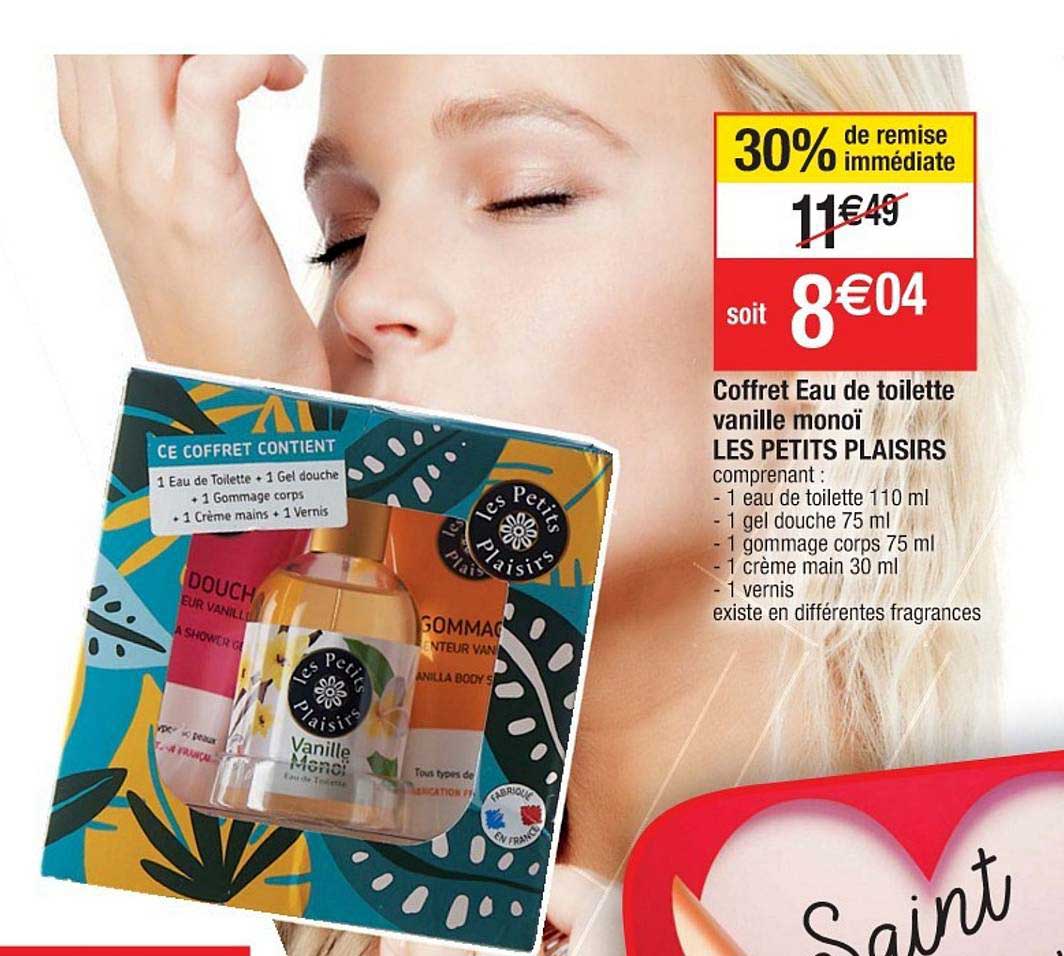 coffret eau de toilette vanille monoï les petits plaisirs