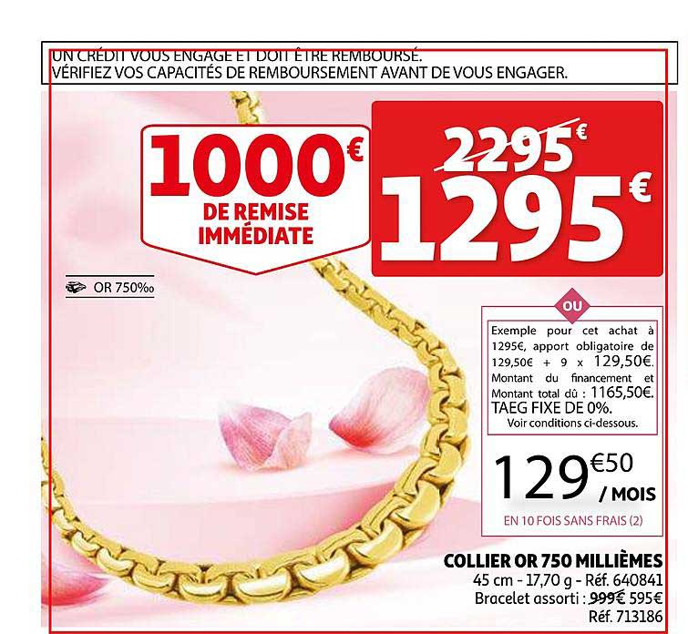 collier or 750 millièmes