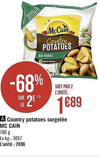 country potatoes surgelée mc cain
