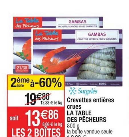 crevettes entières crues la table des pêcheurs