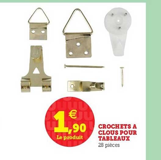 crochets à clous pour tableaux