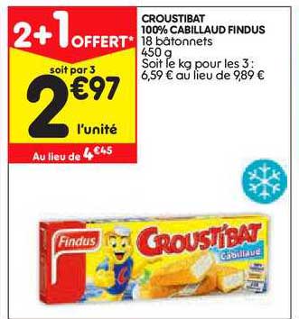 Croustibat 100% Cabillaud Findus