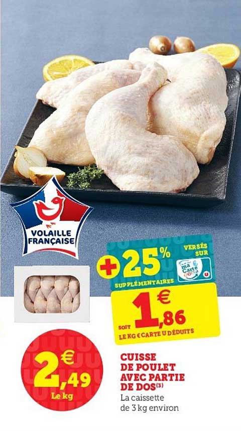 cuisse de poulet avec partie de dos