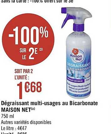 dégraissant multi-usages au bicarbonate maison net
