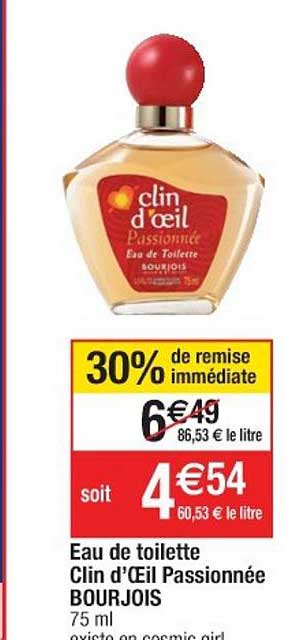 eau de toilette clin d'œil passionnée bourjois